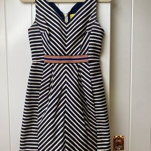 ANTHROPLOGIE Maeve Navy and White Striped Dress in EUC